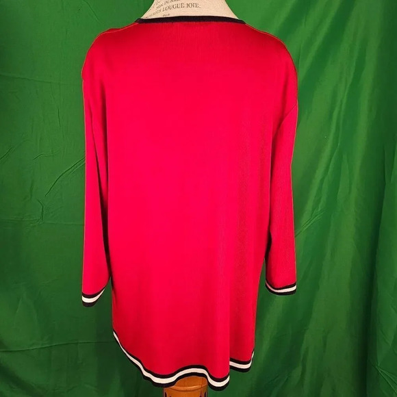 Exclusively Misook Woman Womens‎ Red Black Cardigan 1X - Picture 2 of 5